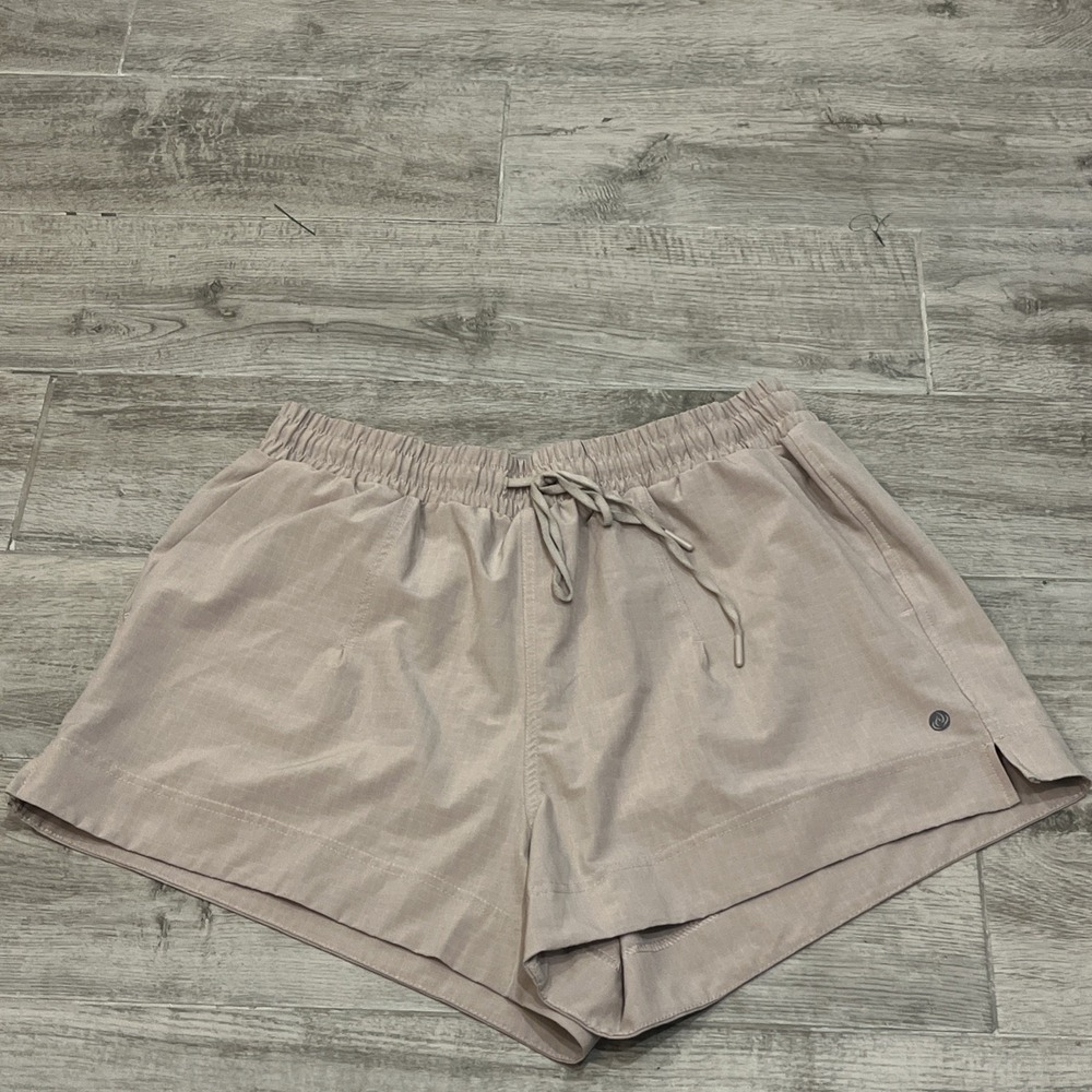 APANA Women's Athletic Shorts Tan Drawstring Waist Pockets Size XL